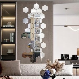 Hexagonal Acrylic Mirror Wall Stickers