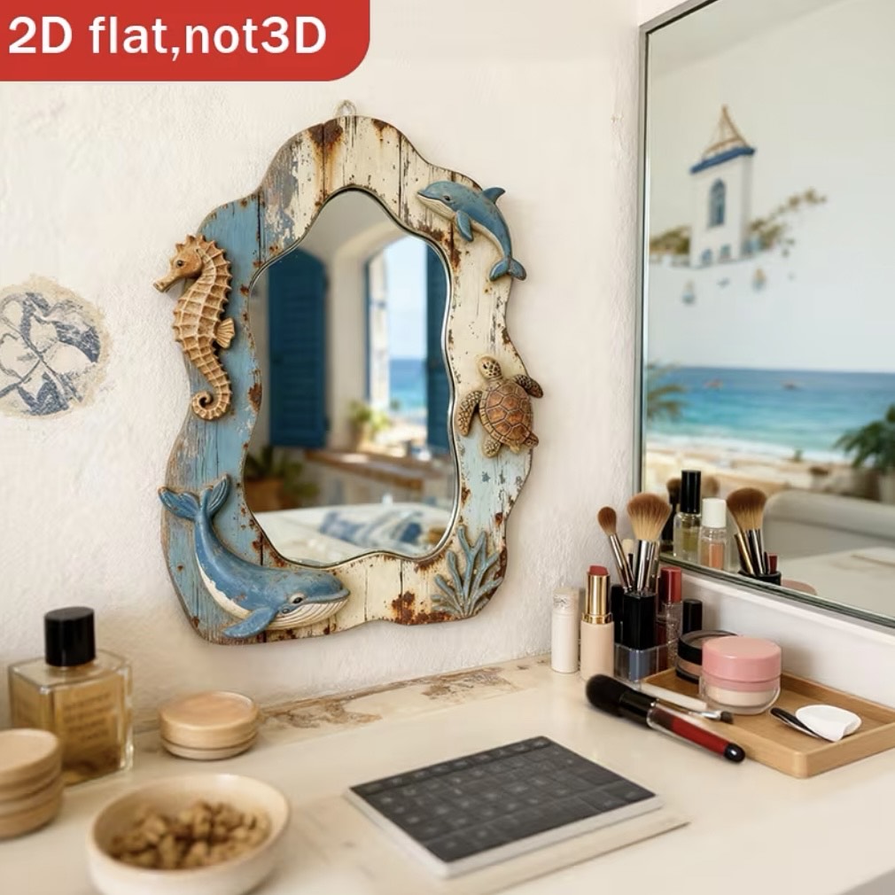 Mediterranean Nautical Seahorse Wall Mirror – 35cm - Image 2