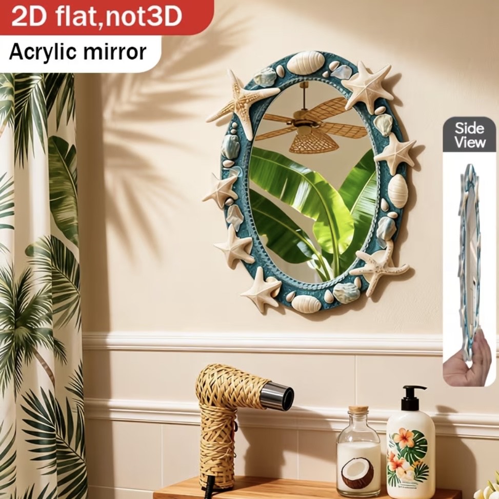 Ocean-Themed Acrylic Mirror