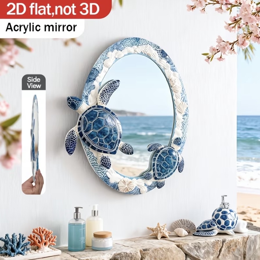 Ocean-Themed Turtle Wall Mirror - Image 4