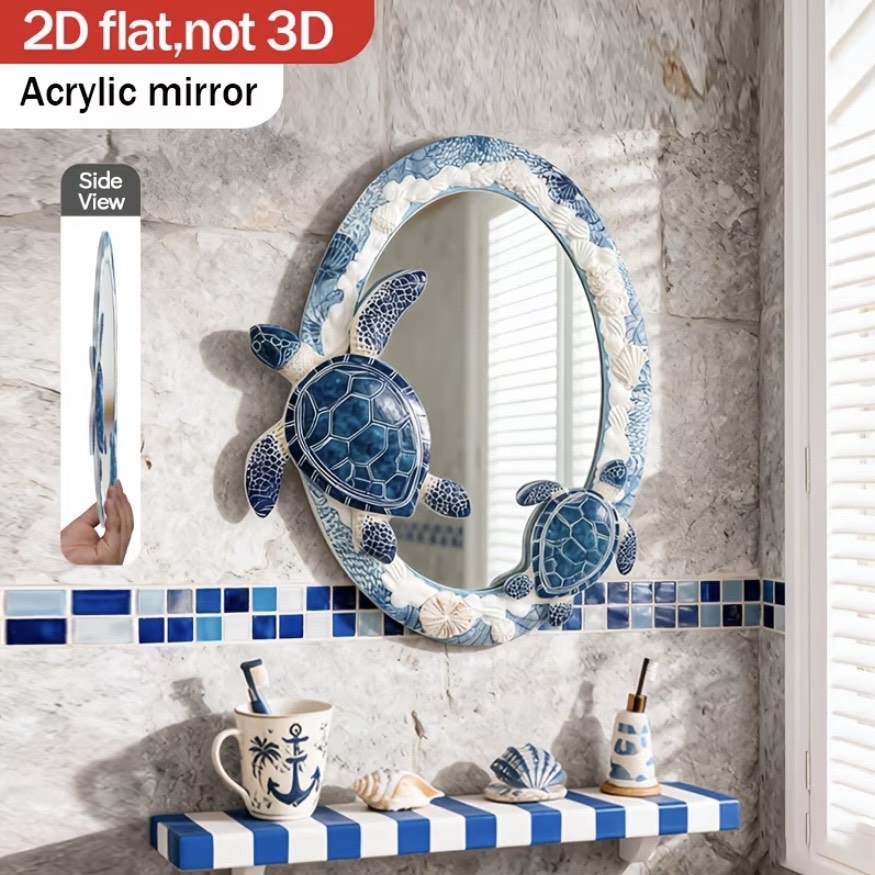 Ocean-Themed Turtle Wall Mirror - Image 3
