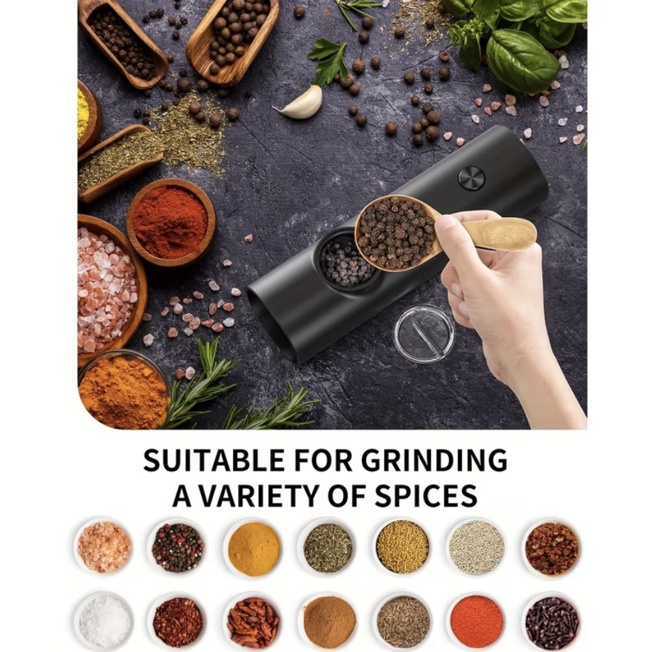 2-Piece Electric Salt & Pepper Grinder Set - Image 6