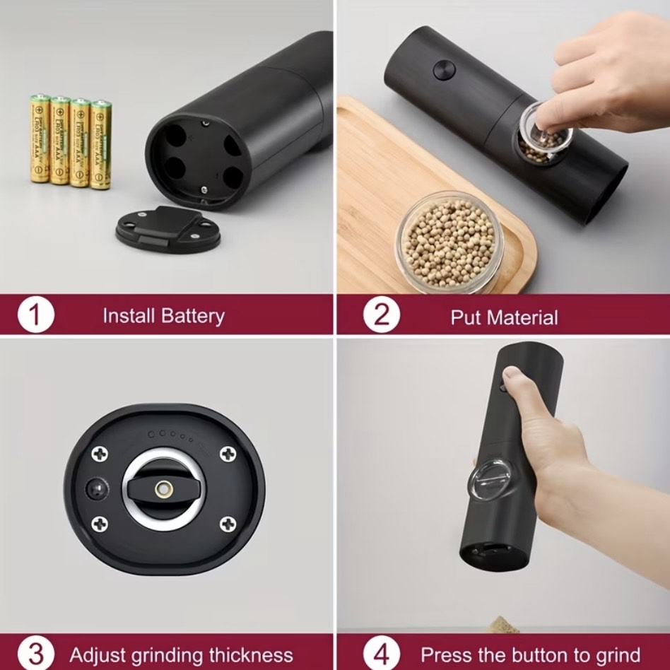 2-Piece Electric Salt & Pepper Grinder Set - Image 9