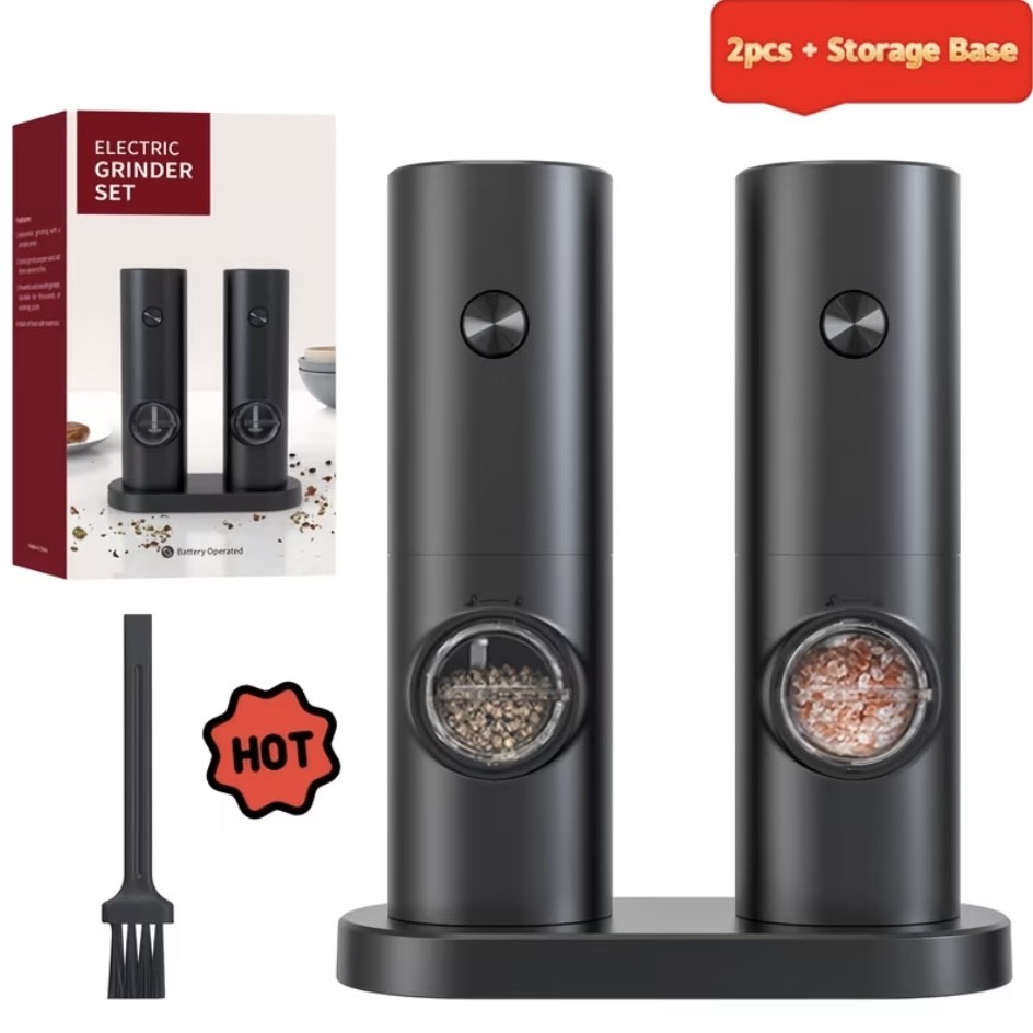 2-Piece Electric Salt & Pepper Grinder Set - Image 7